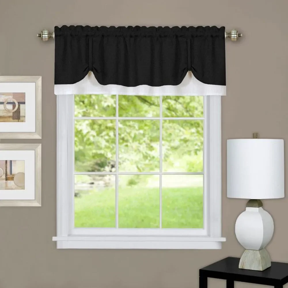 Achim Home Furnishing: Darcy Black Solid Contemporary Window Curtain Panel : 58